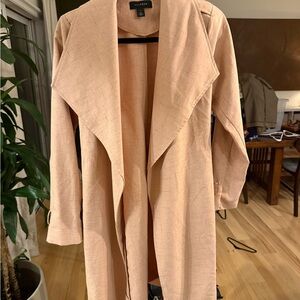 Halogen Blush Peach Open-Front Trench Coat